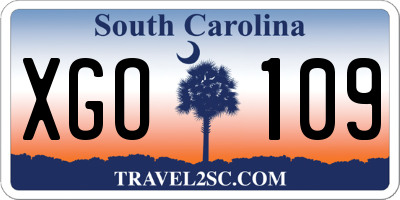 SC license plate XGO109