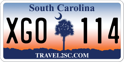 SC license plate XGO114
