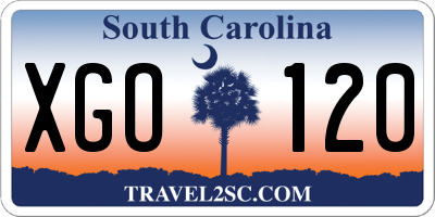 SC license plate XGO120