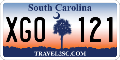 SC license plate XGO121