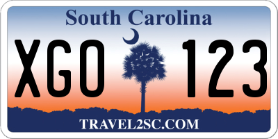 SC license plate XGO123