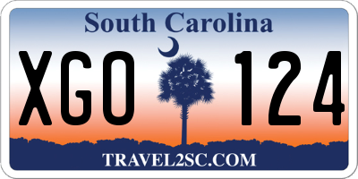 SC license plate XGO124