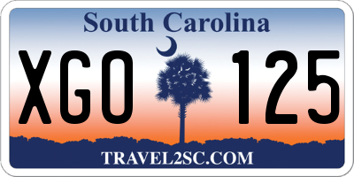 SC license plate XGO125