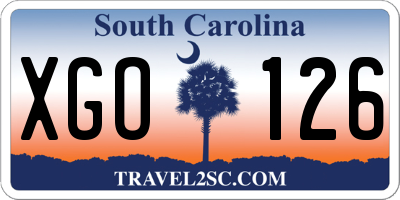SC license plate XGO126