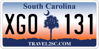 SC license plate XGO131