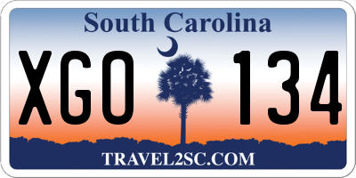 SC license plate XGO134