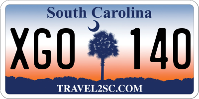 SC license plate XGO140