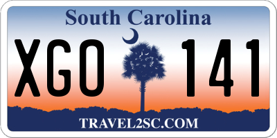 SC license plate XGO141