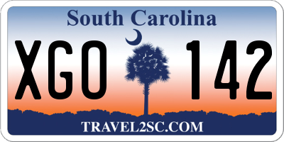 SC license plate XGO142