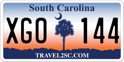 SC license plate XGO144