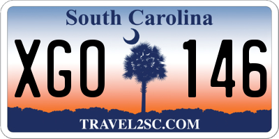 SC license plate XGO146