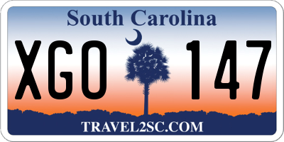 SC license plate XGO147