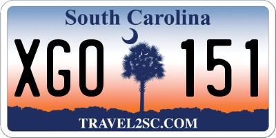 SC license plate XGO151
