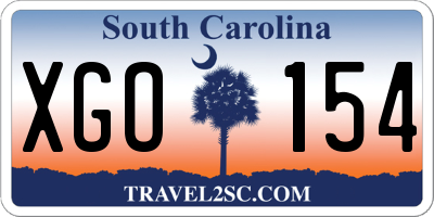 SC license plate XGO154