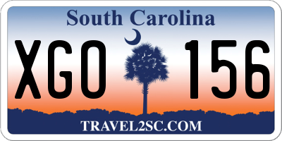 SC license plate XGO156