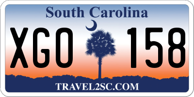 SC license plate XGO158