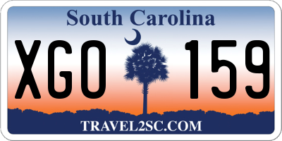 SC license plate XGO159