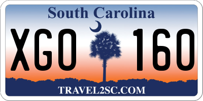 SC license plate XGO160