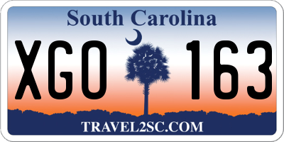 SC license plate XGO163
