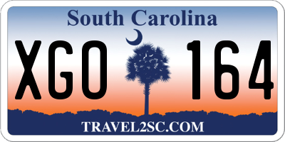 SC license plate XGO164