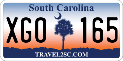 SC license plate XGO165