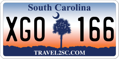 SC license plate XGO166