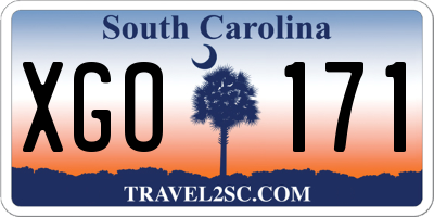 SC license plate XGO171