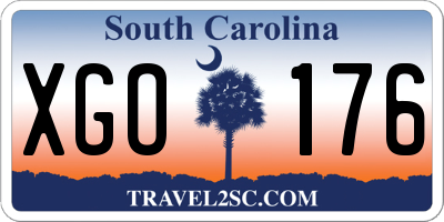 SC license plate XGO176