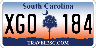 SC license plate XGO184