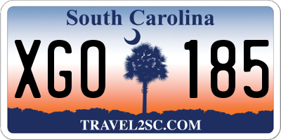 SC license plate XGO185