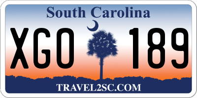 SC license plate XGO189