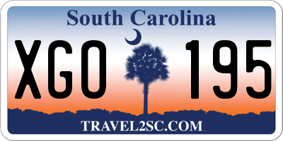 SC license plate XGO195