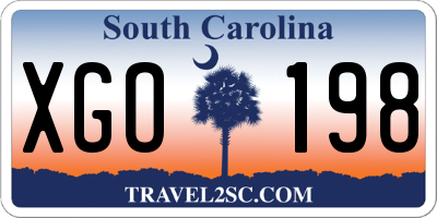 SC license plate XGO198