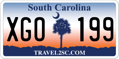 SC license plate XGO199