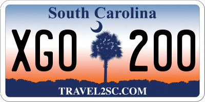 SC license plate XGO200