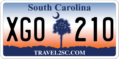 SC license plate XGO210