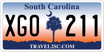 SC license plate XGO211