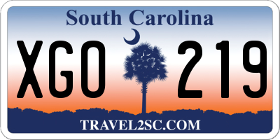 SC license plate XGO219