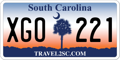 SC license plate XGO221