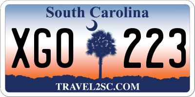 SC license plate XGO223