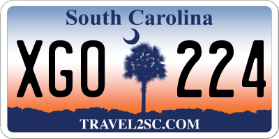 SC license plate XGO224