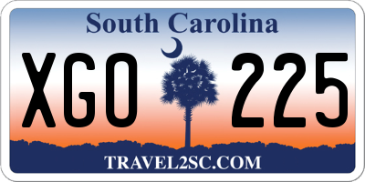 SC license plate XGO225