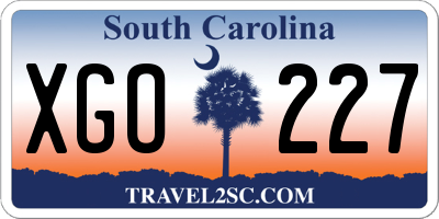 SC license plate XGO227