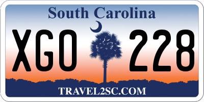 SC license plate XGO228