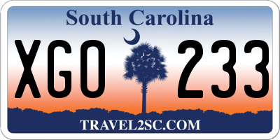 SC license plate XGO233