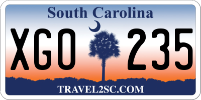 SC license plate XGO235