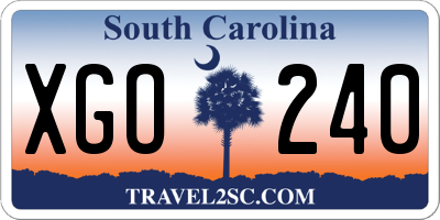 SC license plate XGO240