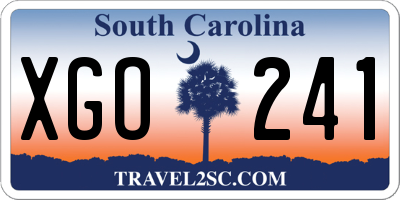 SC license plate XGO241