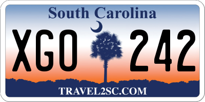 SC license plate XGO242