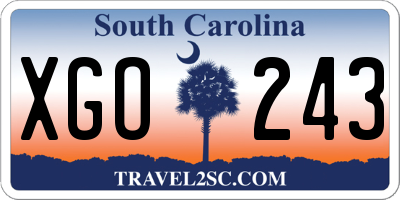 SC license plate XGO243